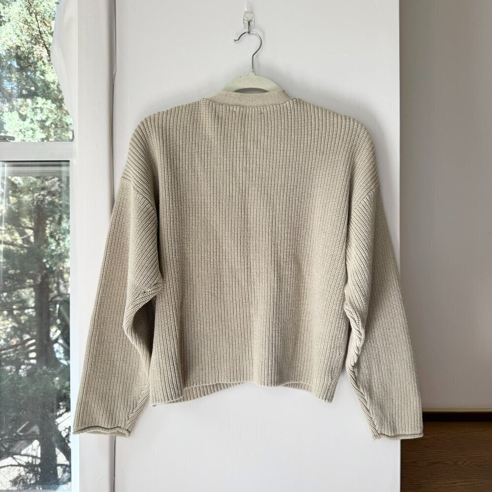 Reformation Jessa Cardigan Sweater 100% Cotton Cream Large - Picture 6 of 11